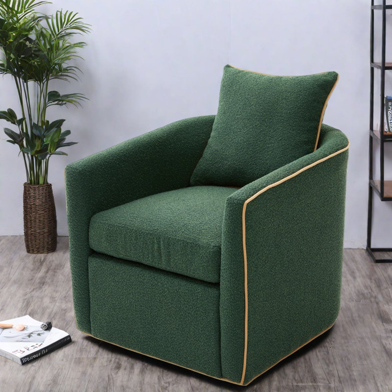 Fauteuil d'appoint pivotant moderne avec revêtement capitonné pour espaces de vie