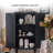 Black Vintage Carved Storage Cabinet