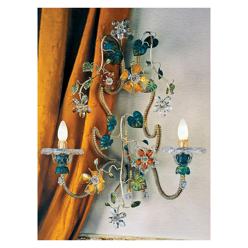 Applique murale à 2 lumières pour bougie, Swarovski