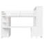 Grand lit mezzanine en bois avec bureau, garde-robe, rangement pour tête de lit et chargement USB, blanc-388397018