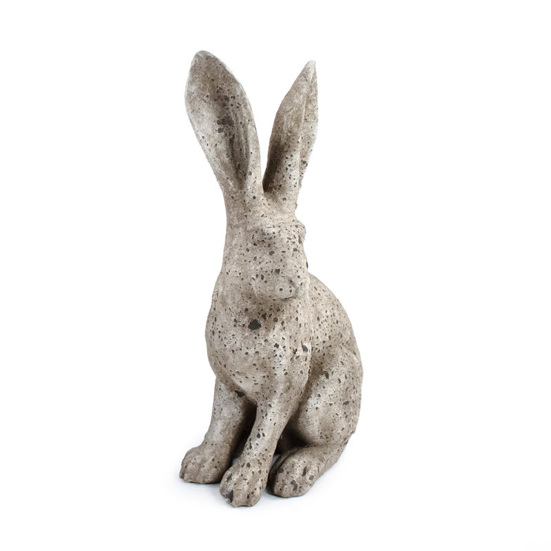 Figurine de lapin rustique en résine