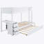 Lit superposé simple au-dessus de simple avec lit gigogne simple, rangement et bureau, blanc (OLD SKU: LT000363AAK)-211311556-211311555