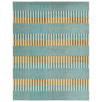 Geometric Blue Area Rug
