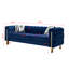 Canapé de salon Chesterfield en velours capitonné, l 84,25 po, bleu
