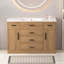 Meuble-lavabo 48 po. Armoire de rangement abondante - 2 portes à fermeture douce et 6 tiroirs