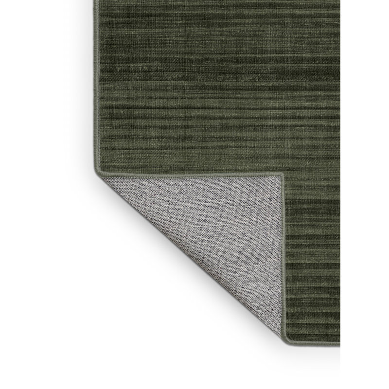 Machine Washable Solid Green Area Rug, Square 6'
