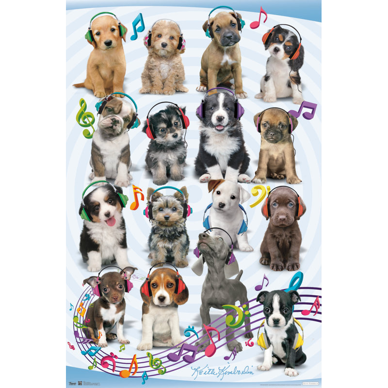 Chiot-impression sur papier casque