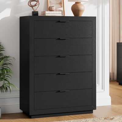 5 Drawer Dresser ,  Chest of Drawers, Modern Stand Cabinet Organizer with Open Shelf