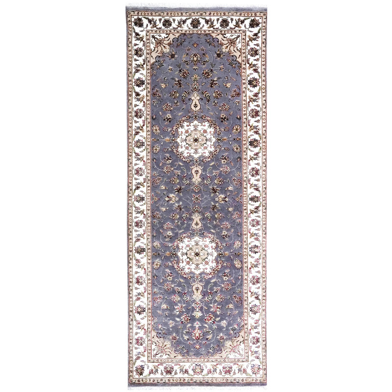 Tapis ivoire et mauve luxueux et complexe Walton Select, Tapis de couloir 2 pi 6 po x 6 pi