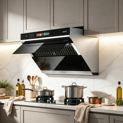 30 Inch Ductless Convertible Under Cabinet Range Hood, 900CFM Stainless Steel Vent Hood with Voice Gesture Touch Control, Auto-Open Baffle Filter, 4-Speed Quiet Exhaust Fan & Dimmable LED Lights
