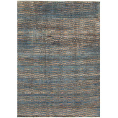 Tapis bleu foncé et brun noué à la main de haute qualité