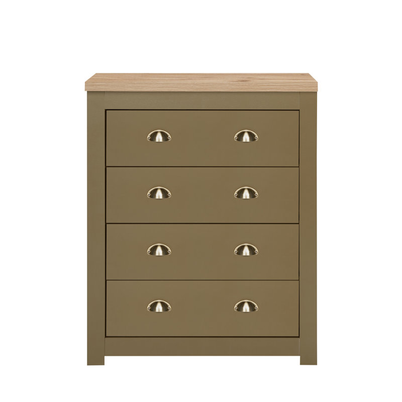 Napanoch 4 Drawer Chest, Olive/Oak