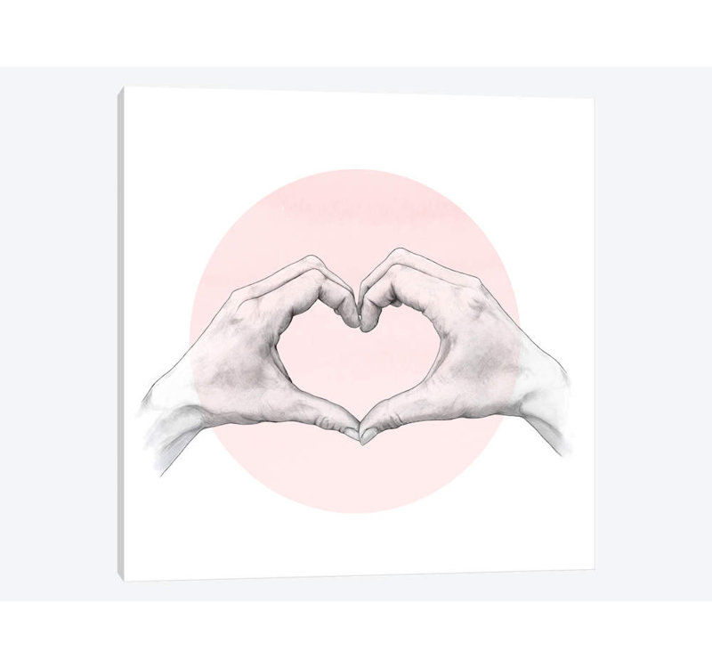 «Heart in Hands», impression sur toile, H 12 po x l 12 po x P 1,5 po, Toile tendue, Pas de tapis