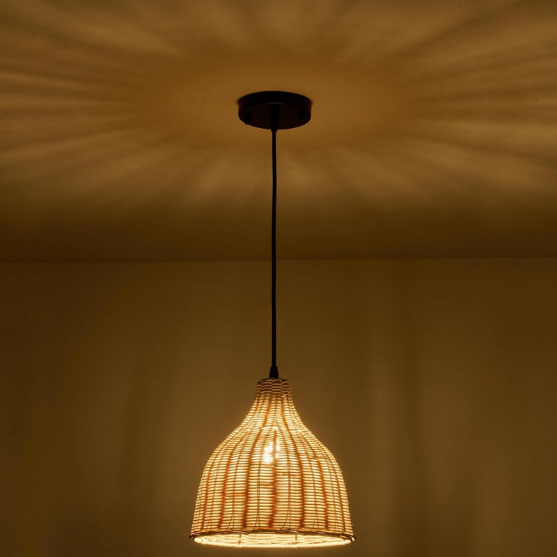 Ensemble de 2 luminaires suspendus en rotin