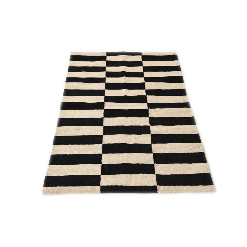 Tapis noir et blanc 3x4 Ponce