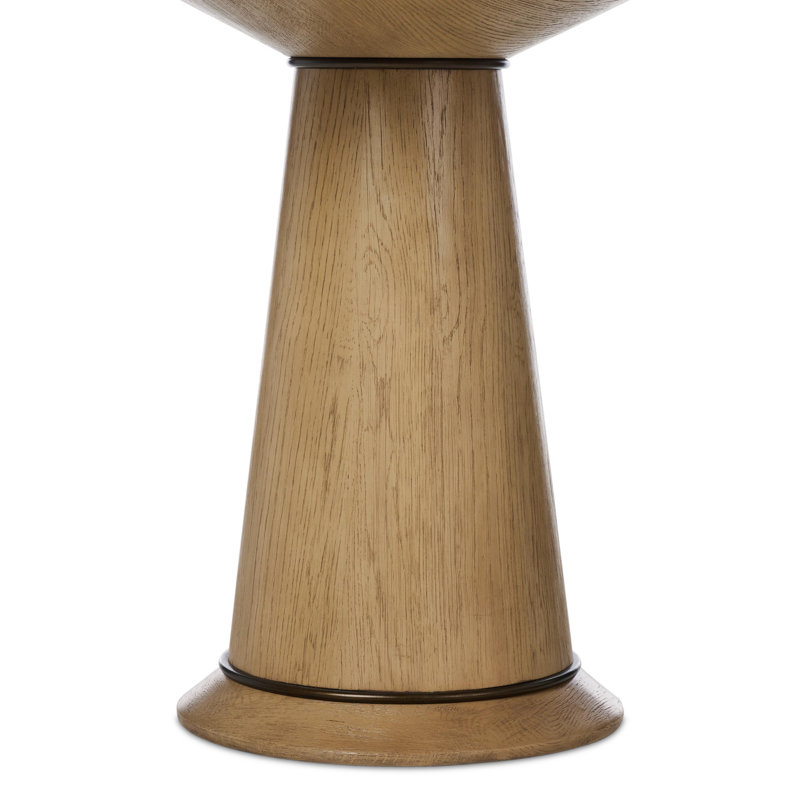 Round Oak Pedestal Dining Table, 30"H x 42"L x 42"W