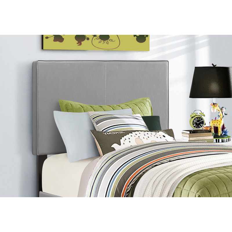 Lit simple avec revêtement en similicuir gris et lit en similicuir de qualité durable, convenant à divers styles de décor