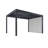 PURPLE LEAF Louvred Pergola Accessories 121" Side Adjustable Pull Down Roller Shade Privacy Shade Sun Side Shade for 11' Side Grey Pergola Wind Block. Pergola not included