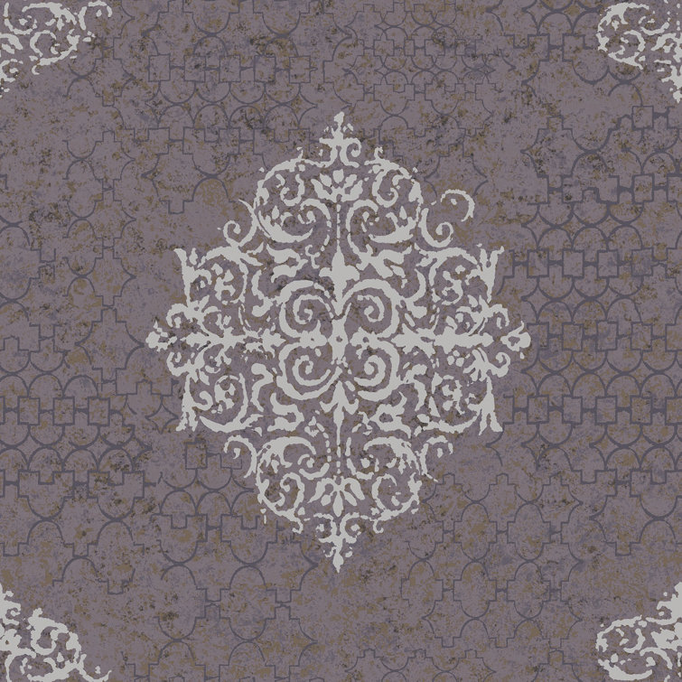 Lustre Metallic 3D Embossed Damask Wallpaper Roll