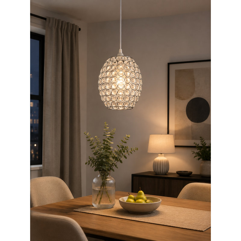 22cm H Plastic Oval Pendant Shade ( Screw On ), Clear