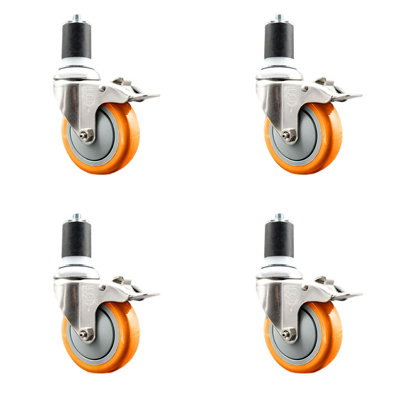 Frein de verrouillage à roulettes extensibles 4 po en acier inoxydable 316-3 de 4 po