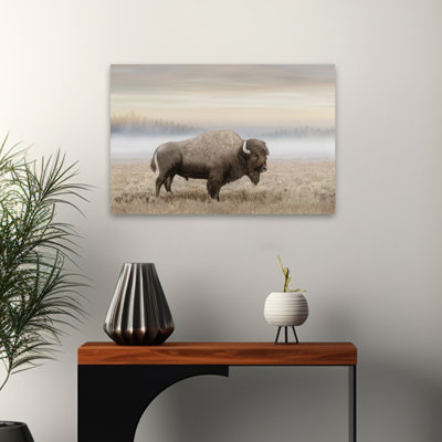 Morning Sunrise Bison - Contemporary Majestic Bison American Buffalo Western Wildlife Art