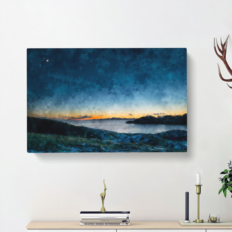 Moon Rising Over Lofoten - Wrapped Canvas, 40cm H x 60cm W x 3cm D