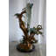 Scène de mer bronze avec dauphins et fontaines perdues 22 po x 18 po x H 37 po