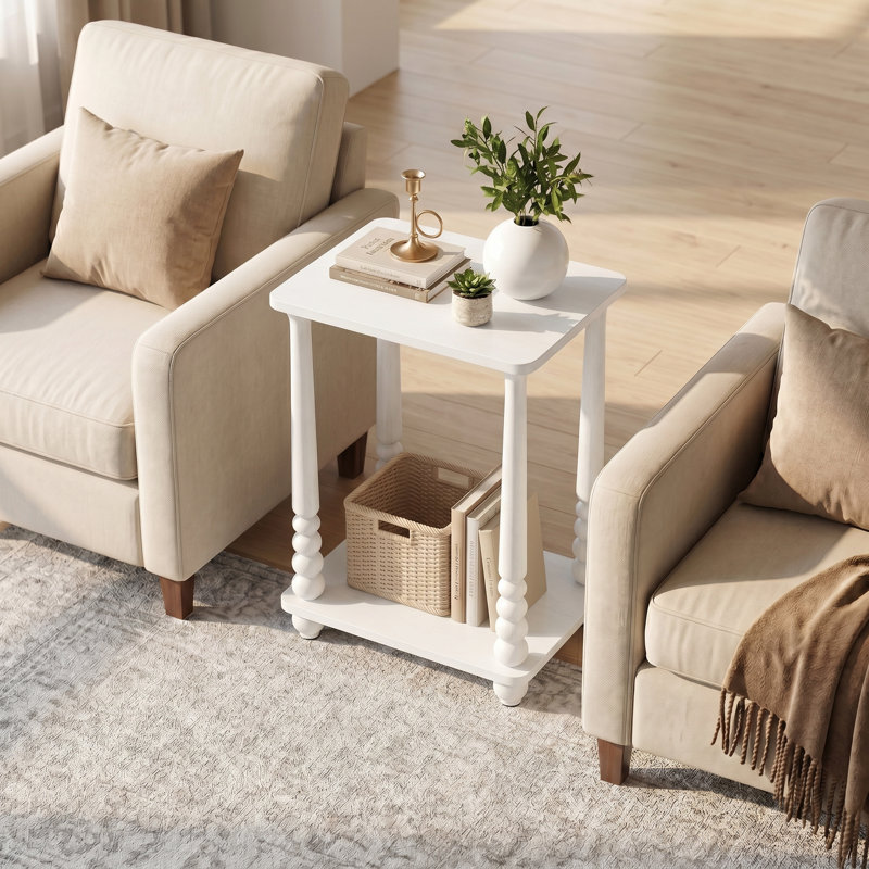 Table de bout rectangulaire, Blanc