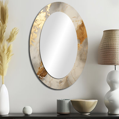 Miroir mural moderne beige et or Lightning III