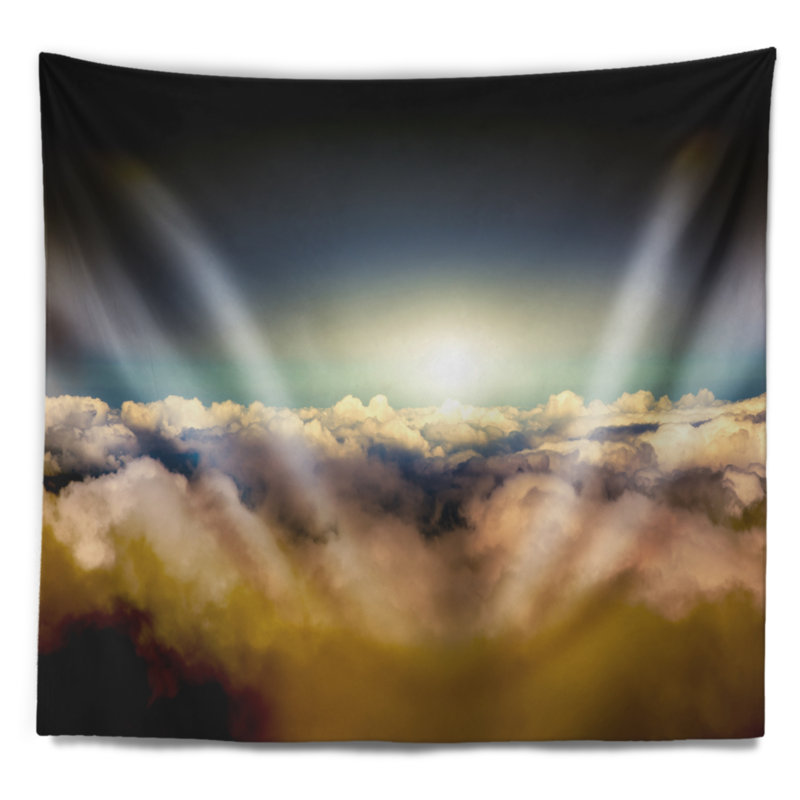 Paysage, ciel sombre au-dessus de la tapisserie des nuages, H 32 po x l 39 po