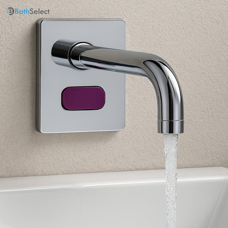 BathSelect Wall Mount Solid Brass Touchless Auto Sensor Faucet in Chrome
