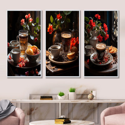 «Aroma Cuban Coffee Harmony - Cuba Landscape», ensemble de 4 reproductions d'art sur toile