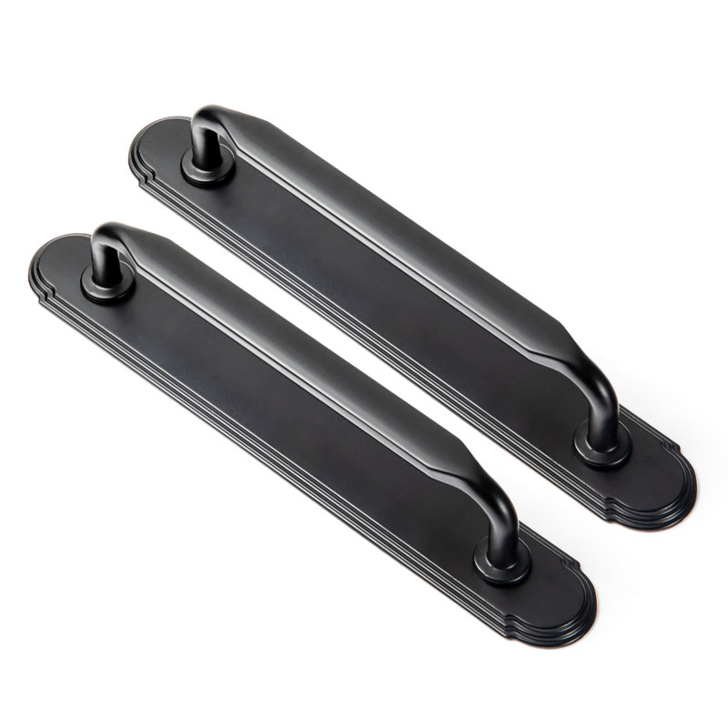 Ensemble de poignées de meuble-bar Classic Backplate （Style-G014), 5", Noir