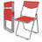 Red Openwork Pattern Plastic Folding Chairs(Set Of 4)
