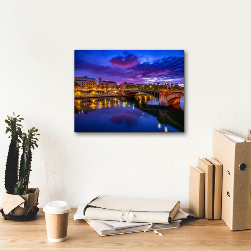 «Paris Pont Notredame Sunrise», art mural sur toile, 16 po x 12 po, H 12 po x l 16 po x P 0,75 po