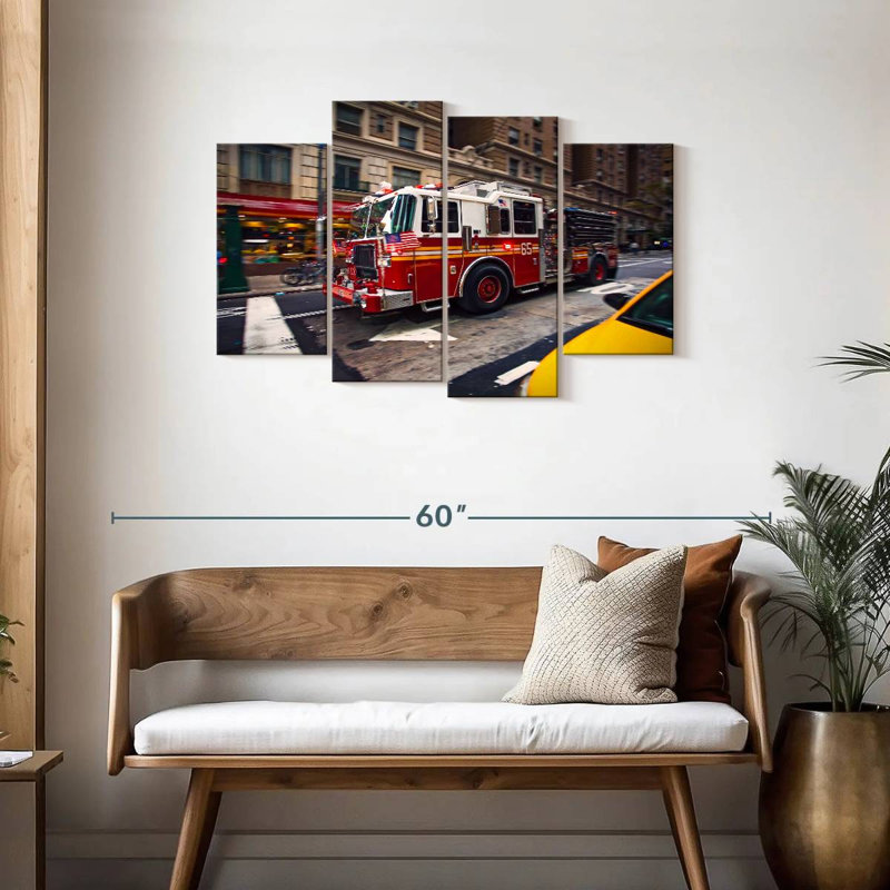 Mehar New York Fire Truck, 27" H x 43" W