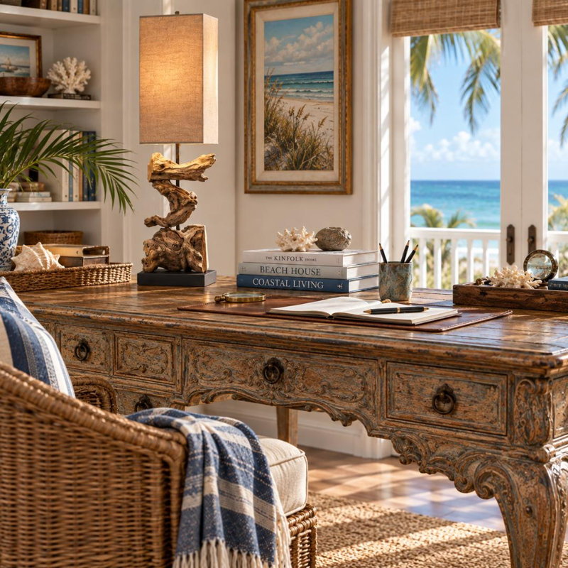 Driftwood Cove Teak Accent Lamp