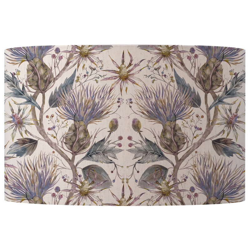 Cotton Drum Lamp Shade, 21cm H x 30cm W x 30cm D, Green
