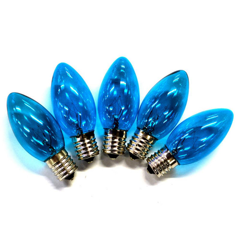 Ampoule de noël c9, Bleu, H 3,3 po x l 6,85 po x P 6,35 po