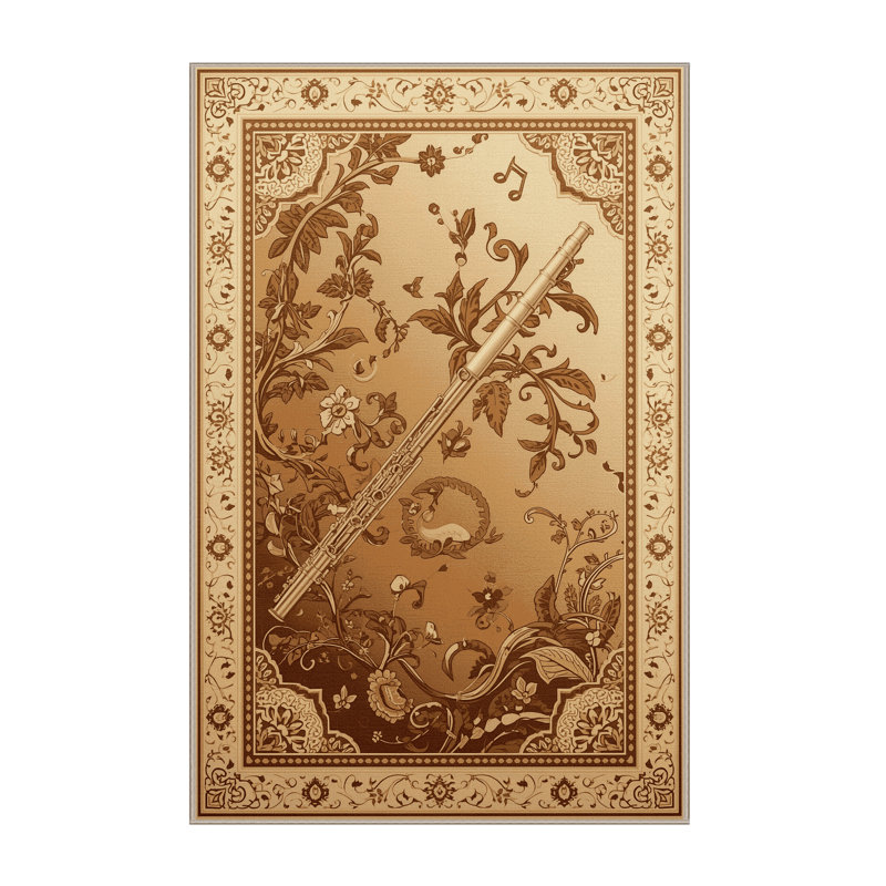 Machine Washable Orfelinda Flute Classic Oriental Rug in Brown – Beige Binding, 4x6