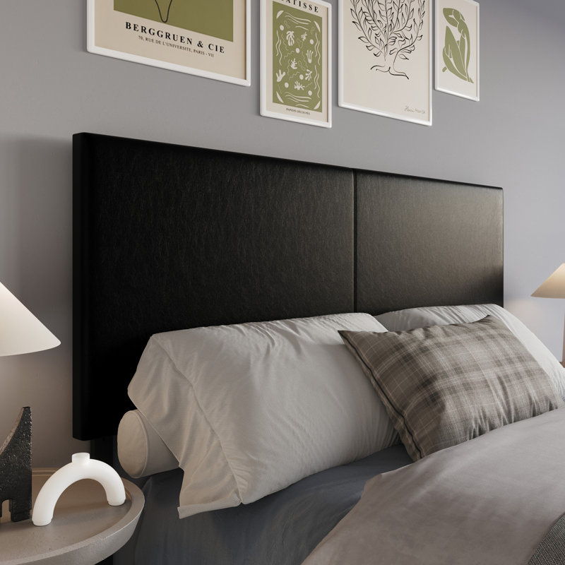 Camisha Upholstered Headboard, King, Black