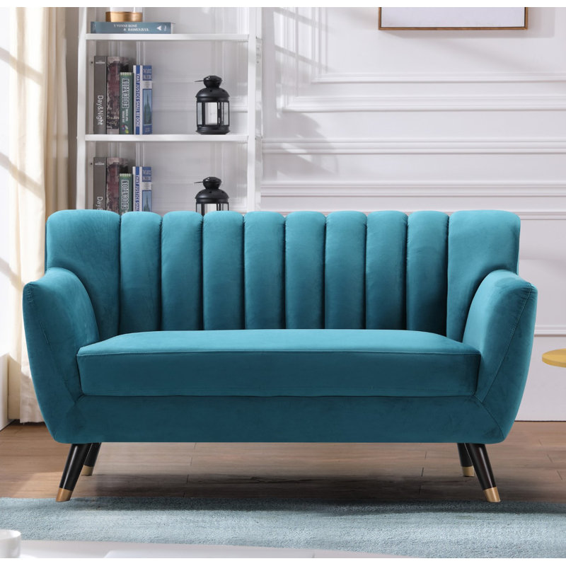 Zebediah 2 Seater Velvet Sofa, Green