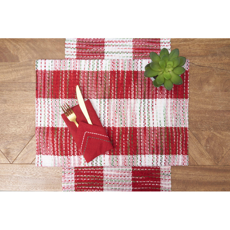 Ensemble de 6 napperons de Noël 14 po x 20 po Mélange tissé