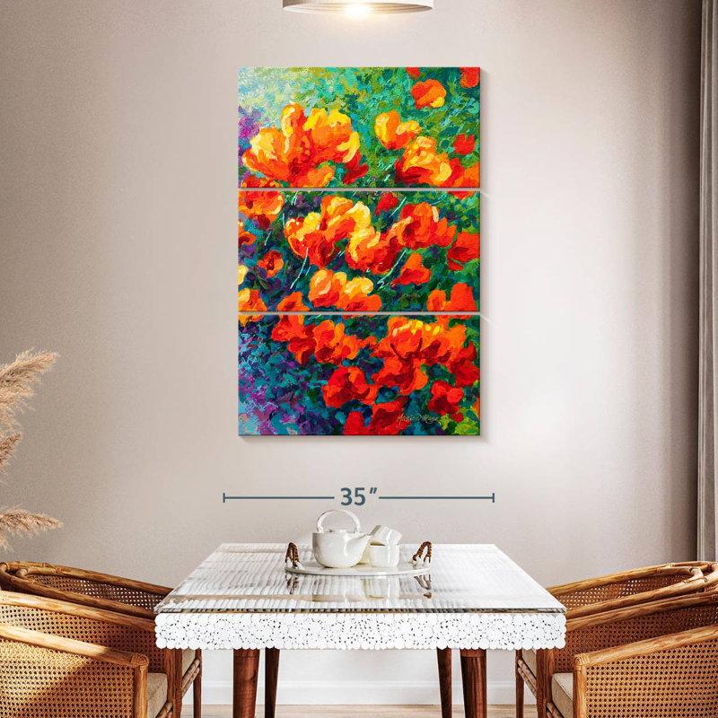 Coquelicots Harnek, Californie, orange, H 50 po x l 32 po