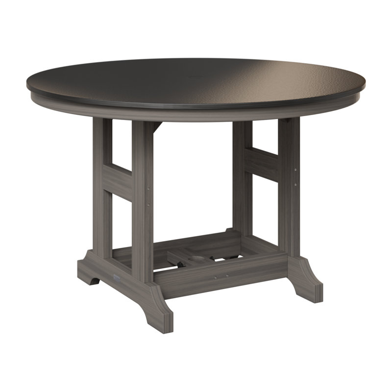 Table de bar ronde Berlin Garden, Noir martelé, Gris côtier, H 39,5 po x l 48 po x P 48 po