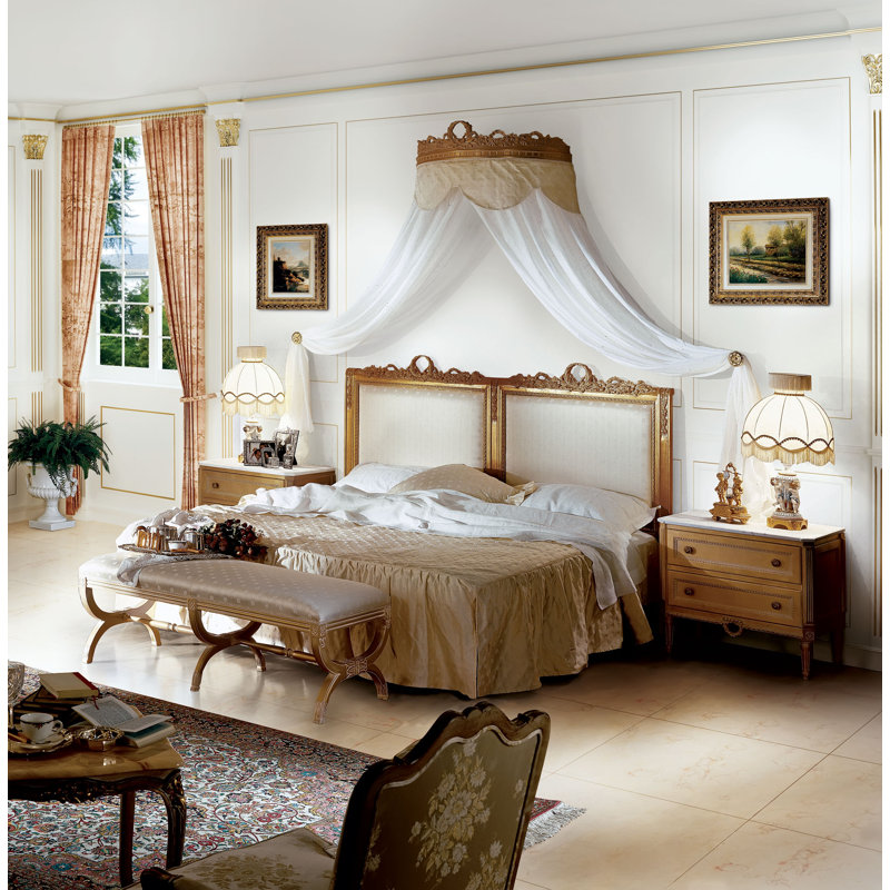 Louis XVI King Upholstered Panel Headboard