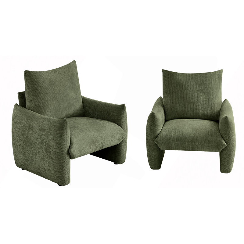 Chaise d'appoint moderne en chenille, canapé simple surdimensionné de 34,3 po avec coussin moelleux, fauteuil de lecture rembourré doux pour le salon, le petit espace et la chambre à coucher