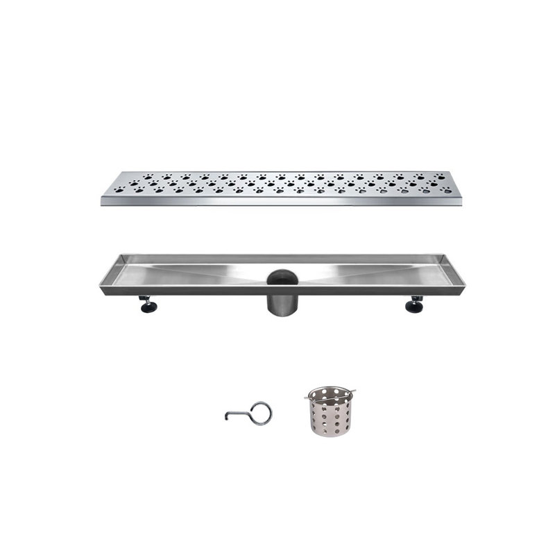 Memuru River Series 24 Inch Long Stainless Steel Linear Floor Shower Drain