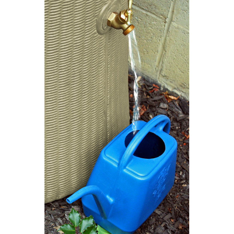 Desert Sand Wicker 50-Gallon Flat Top Rain Barrel
